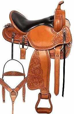 Western Saddle with Black Soft Leather Seat ( LSWS-3011 )