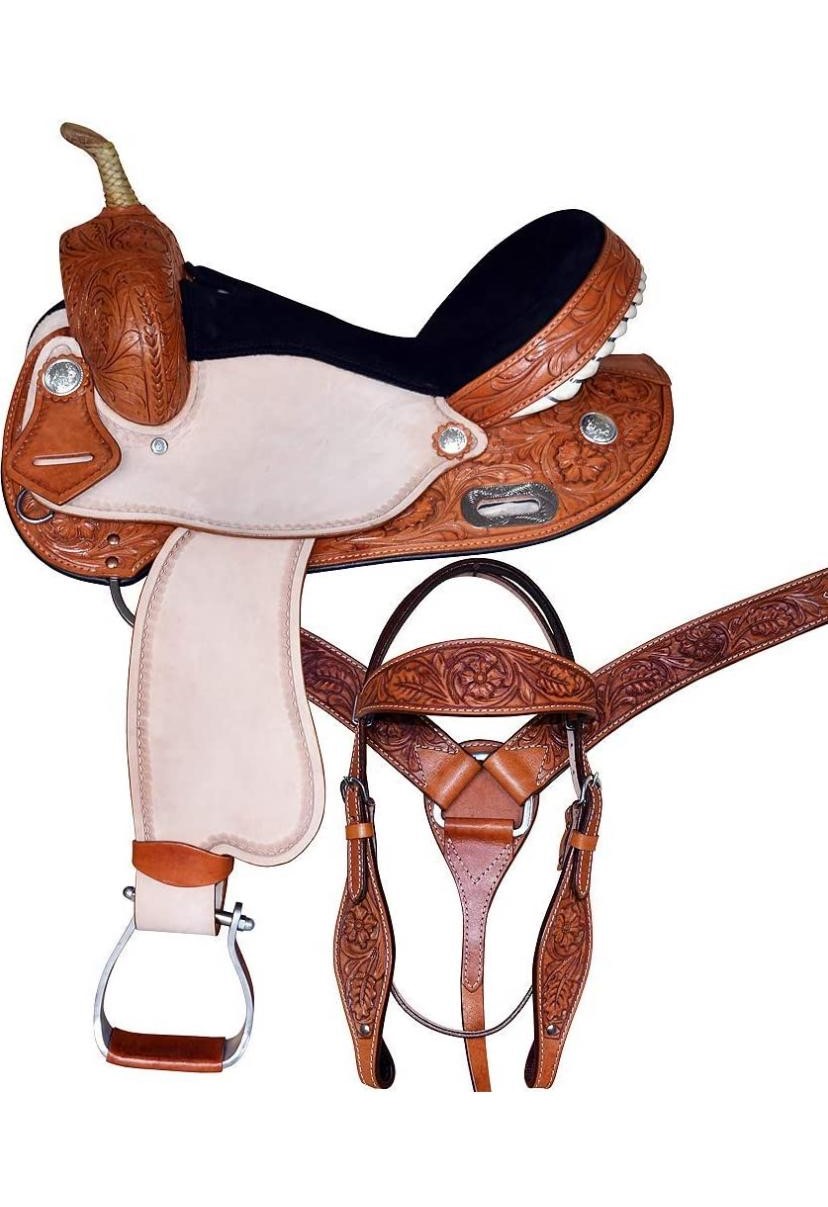 Western Saddle Rough Out with Black Suede Leather Seat ( LSWS-3007 )