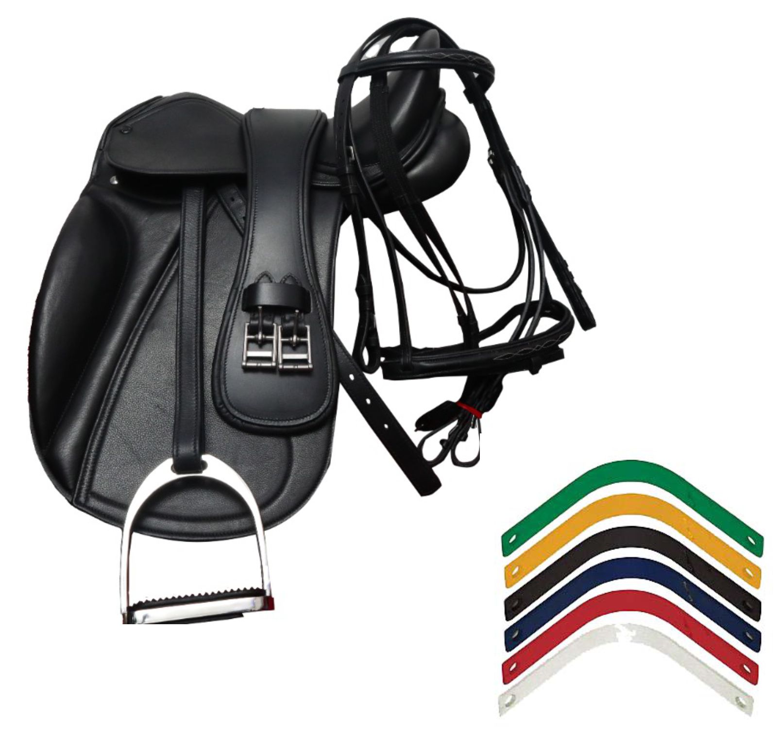 PREMIUM DRESSAGE SADDLE WITH CHANGEABLE  GULLET ON BOLT TREE ( LSDS-5001 SET ) 